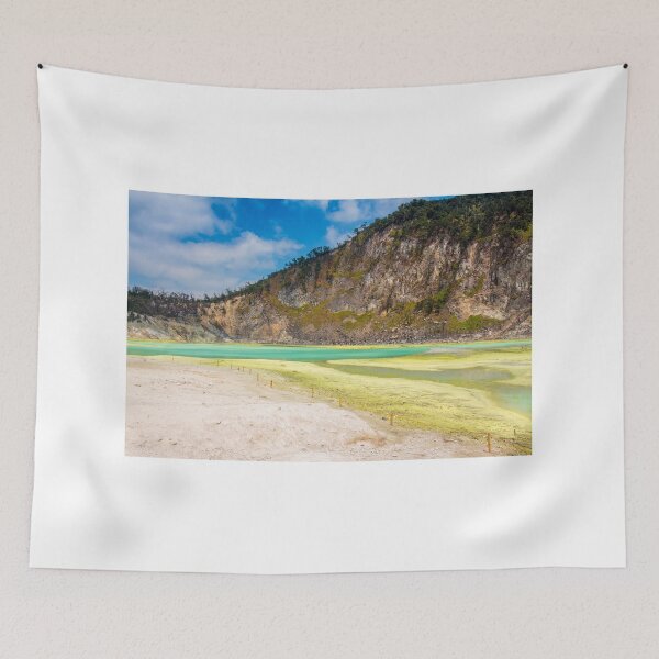 Item preview, The yellow sulphur deposits and blue lake of Kawah Putih, Indonesia designed and sold by SnapTPhotograph.