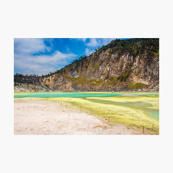 Item preview, The yellow sulphur deposits and blue lake of Kawah Putih, Indonesia designed and sold by SnapTPhotograph.