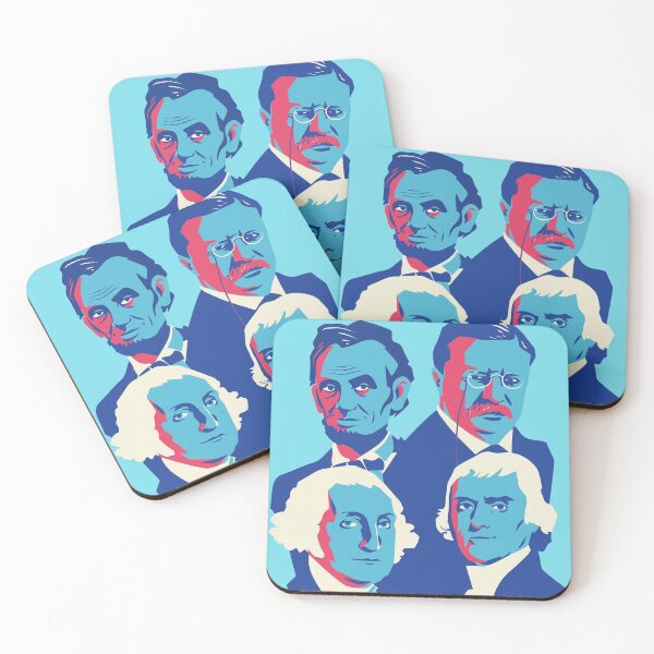 Item preview, Mount Rushmore Pop Art Portrait | Washington Jefferson Lincoln Roosevelt designed and sold by SLAG-Creative.