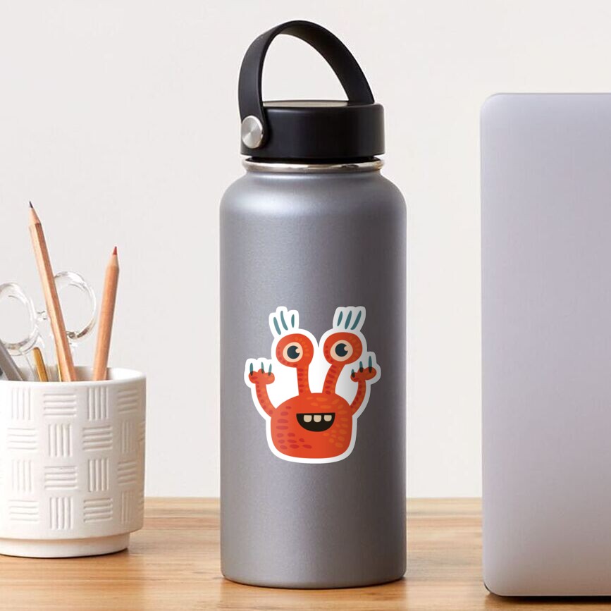 Cute Orange Monster Is Funny Too Sticker