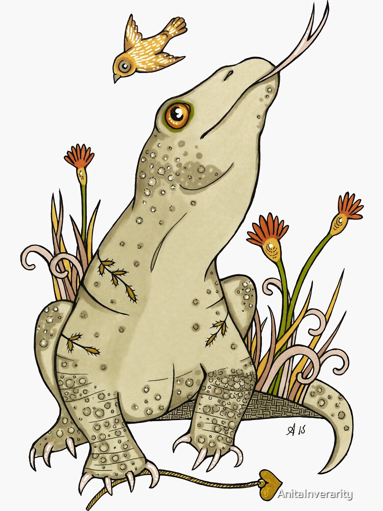 Thumbnail 3 of 3, Sticker, King Komodo designed and sold by AnitaInverarity.