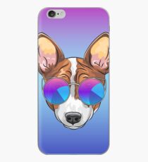 Hipster smiling dog Basenji iPhone Case