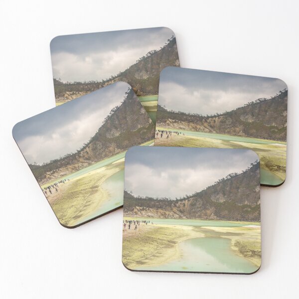 Item preview, Tourists at the volcanic sulphur crater lake of Kawah Putih, Indonesia designed and sold by SnapTPhotograph.