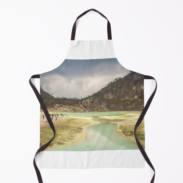 Item preview, Tourists at the volcanic sulphur crater lake of Kawah Putih, Indonesia designed and sold by SnapTPhotograph.