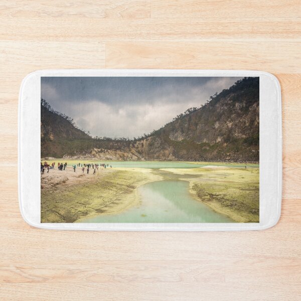 Item preview, Tourists at the volcanic sulphur crater lake of Kawah Putih, Indonesia designed and sold by SnapTPhotograph.