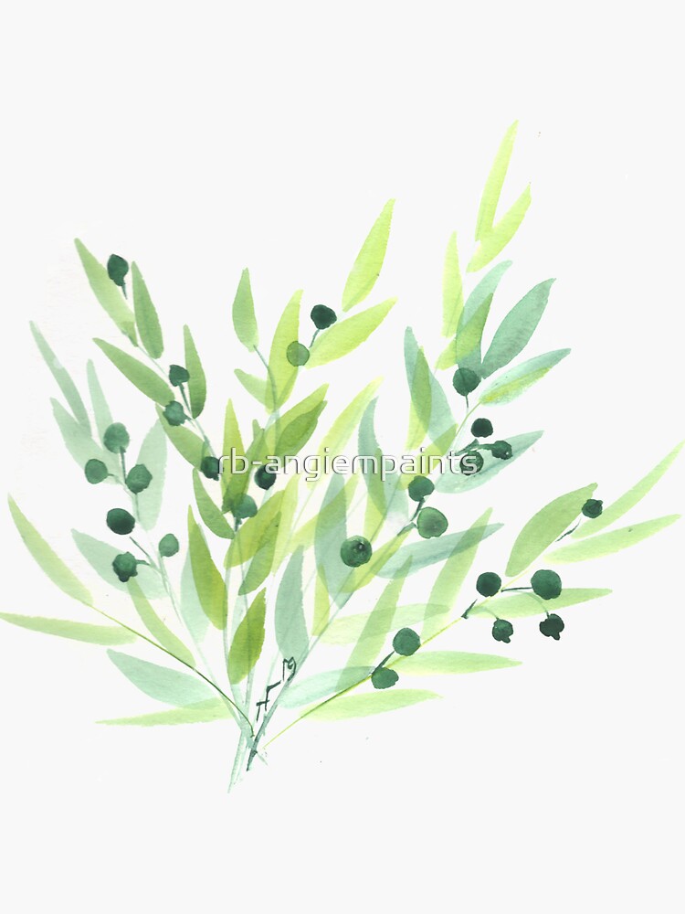 Thumbnail 3 of 3, Sticker, Olive Branches designed and sold by rb-angiempaints.