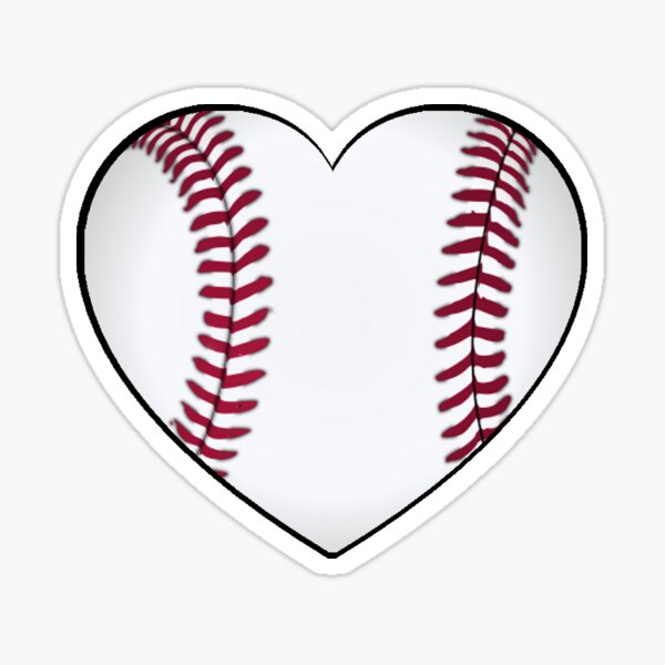 Baseball Heart Sticker