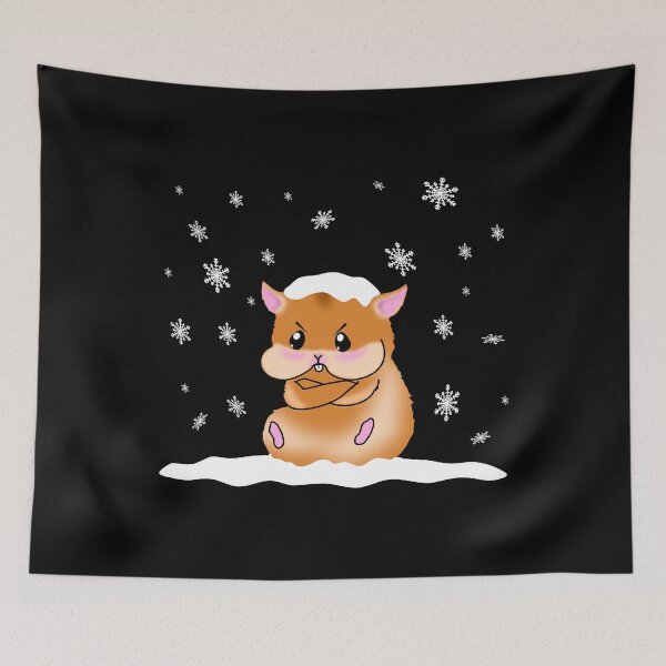 Item preview, A Cute Brown Hamster With Angry Facial Expression Sitting In The Snow designed and sold by Paulina Vanlife.