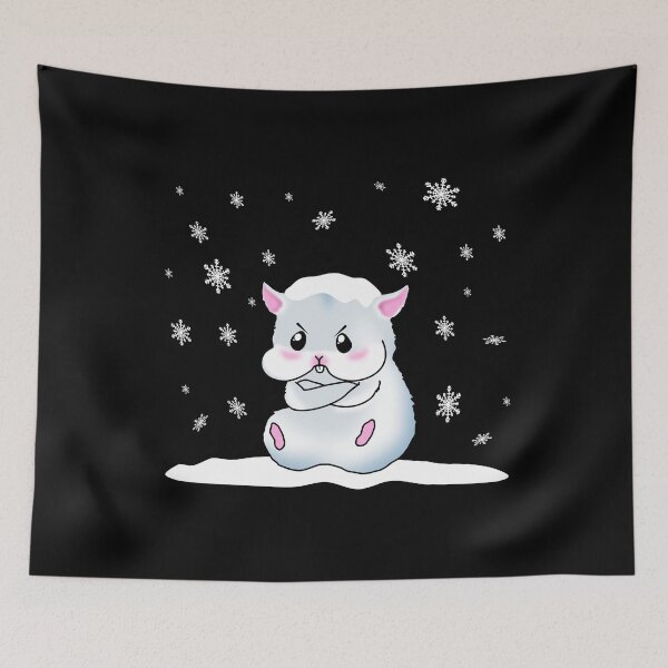 Item preview, A Cute Grey Hamster With Angry Facial Expression Sitting In The Snow designed and sold by Paulina Vanlife.