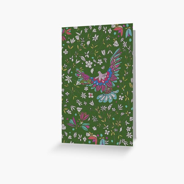 lush green, grandmillennial style Greeting Card