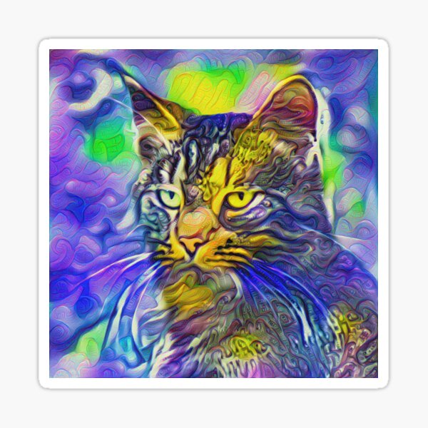 Item preview, Artificial neural style iris flower cat designed and sold by blackhalt.