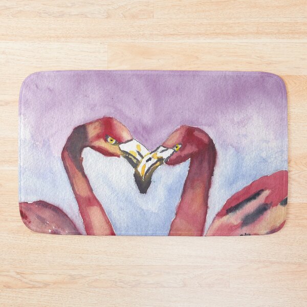 Item preview, Enchanted Watercolor Painting of Two Flamingoes in Love designed and sold by AliCatOriginals.