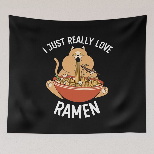 Artikelvorschau, Ich liebe Ramen Fat Cat wirklich entworfen und verkauft von OnepixArt.