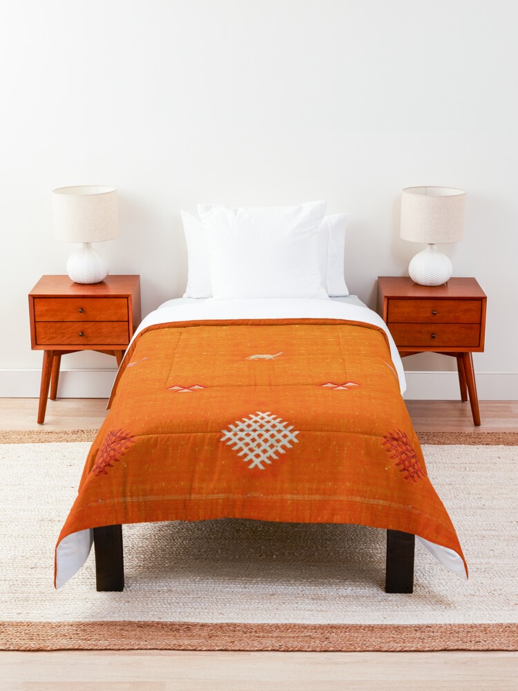 Alternate view of Orange Bohemian Oriental Traditional Berber Moroccan Style Comforter