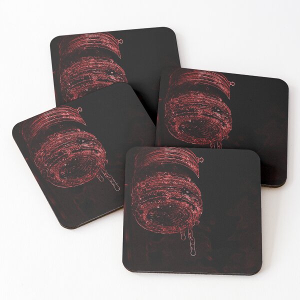 Item preview, Glowing Red Icicles Frozen Mid Drip from an Outside Light Photograph designed and sold by AliCatOriginals.