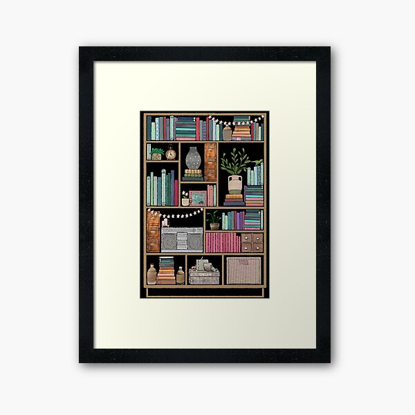 Boho Bear Book Shelf No. 2 Framed Art Print