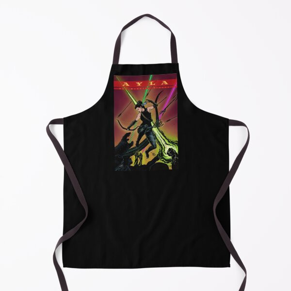 Item preview, Ayla The Monster Slayer jumping into battle designed and sold by Shaun Beyale.