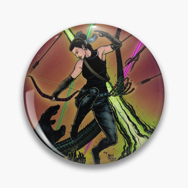 Item preview, Ayla The Monster Slayer jumping into battle designed and sold by Shaun  Beyale.