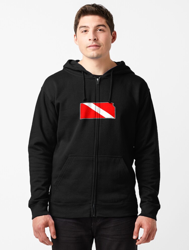 Vintage Texas Scuba Dive Flag Mens Zipper Fleece Hoodie Coat