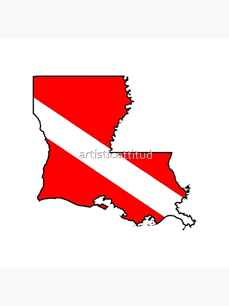 Dive flag Louisiana outline by artisticattitud