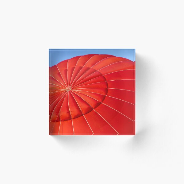 Puffy Red Hot Air Balloon Acrylic Block