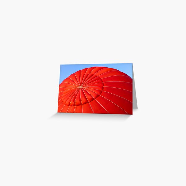 Puffy Red Hot Air Balloon Greeting Card