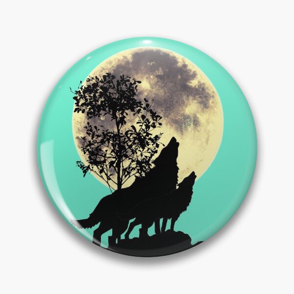 Item preview, Howling wolves moon designed and sold by AJSkinnerPrints.