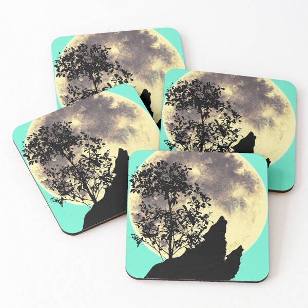 Item preview, Howling wolves moon designed and sold by AJSkinnerPrints.