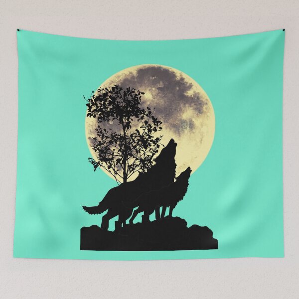 Item preview, Howling wolves moon designed and sold by AJSkinnerPrints.