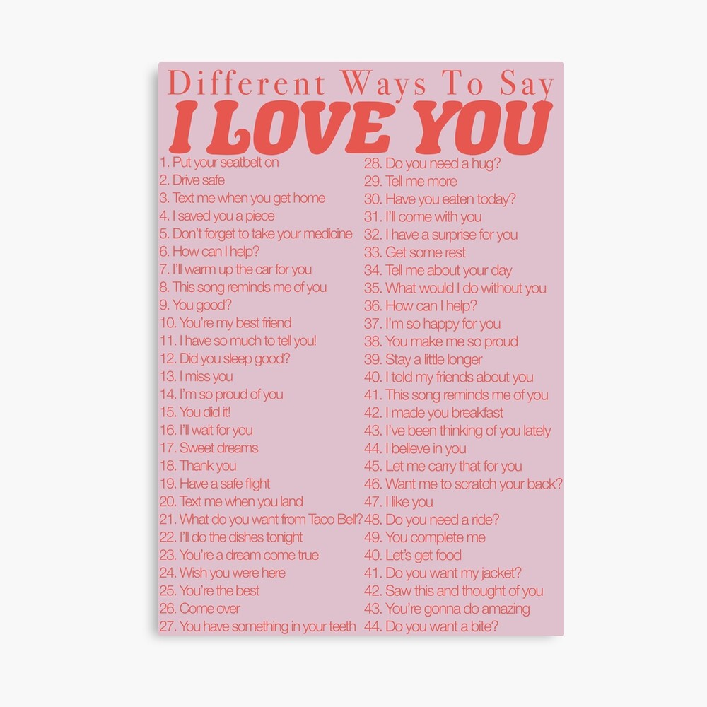 Different Ways to Say, I Love You Photographic Print