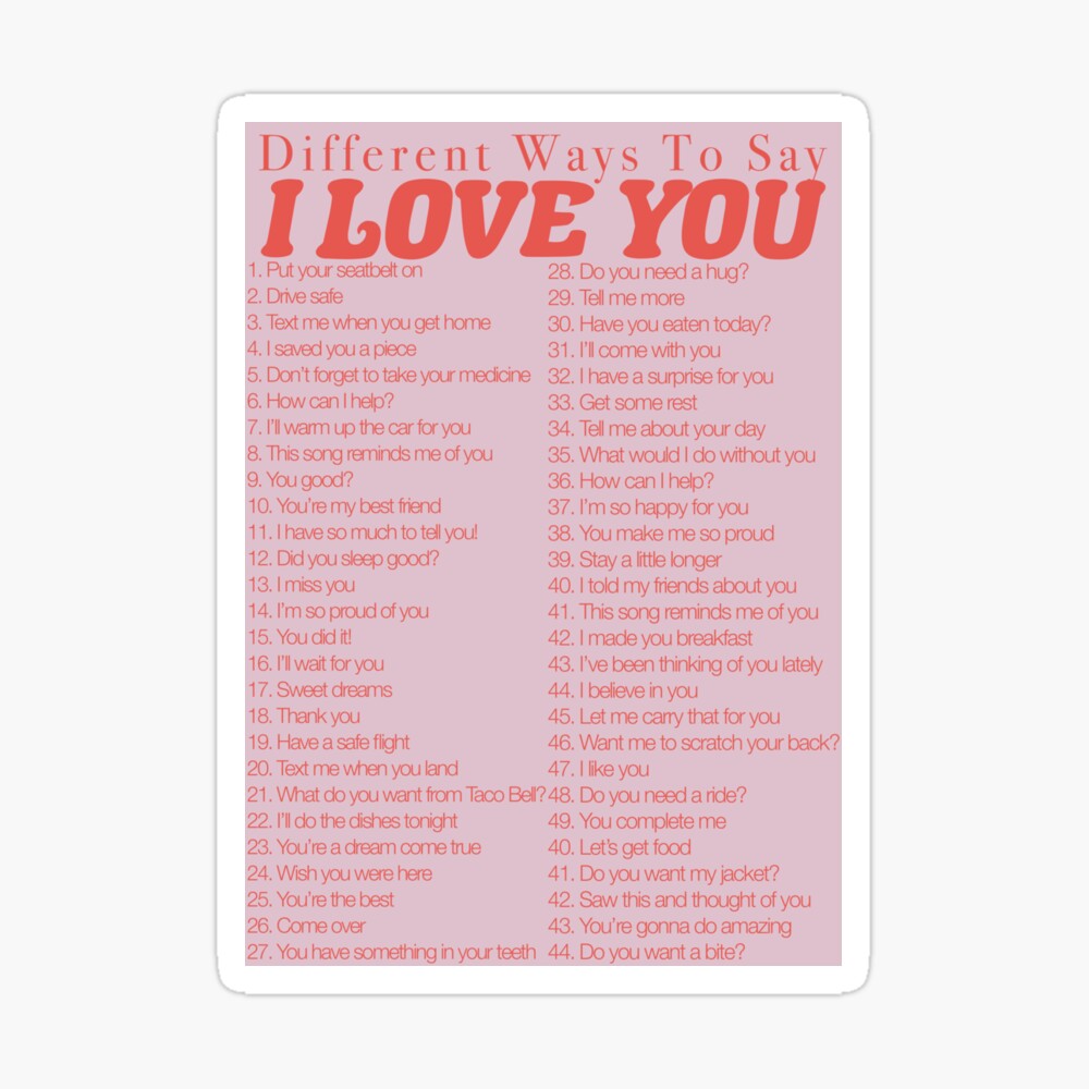 Different Ways To Say, I Love You Poster For Sale By Ec0naway Redbubble ...