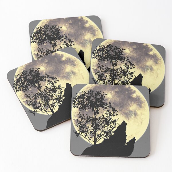 Item preview, Howling wolves moonlight  designed and sold by AJSkinnerPrints.
