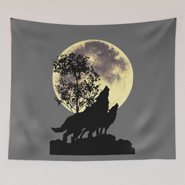 Item preview, Howling wolves moonlight  designed and sold by AJSkinnerPrints.