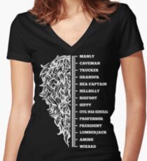 Beard menscale Women's Fitted V-Neck T-Shirt