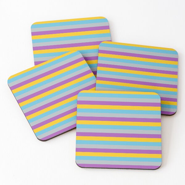 Item preview, Colourful Stripes Minimal Pattern (Grey Purple Yellow Blue) designed and sold by TalBright.
