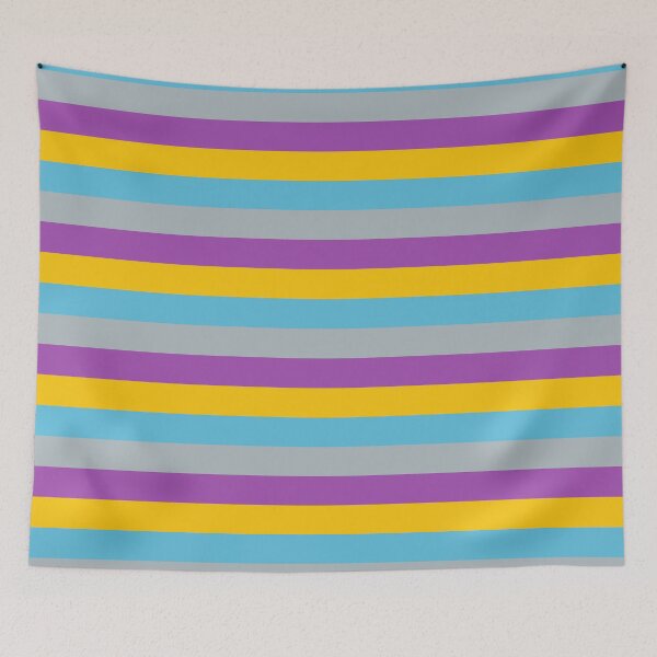 Item preview, Colourful Stripes Minimal Pattern (Grey Purple Yellow Blue) designed and sold by TalBright.