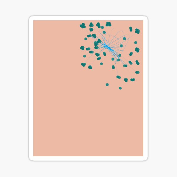 Swirls Peach with Green & Blue Sticker