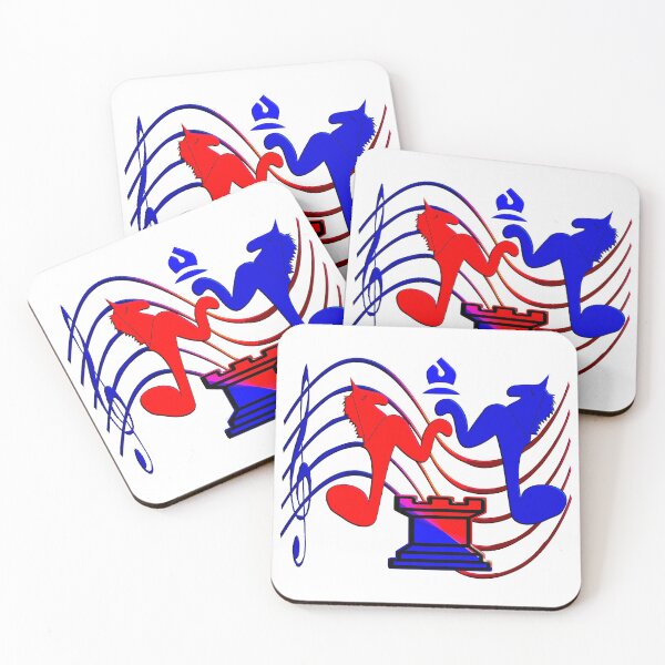 Item preview, MUSIC CHESS GAMES - BEAUTIFUL GIFT IN BLUE AND RED FOR CHESS AND MUSIC LOVERS designed and sold by Ralek.