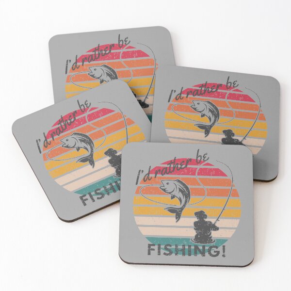 Item preview, Vintage I’d Rather Be Fishing Retro Stripes designed and sold by Zurickdesigns.