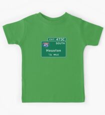 Houston I-45, TX Road Sign, USA Kids Tee