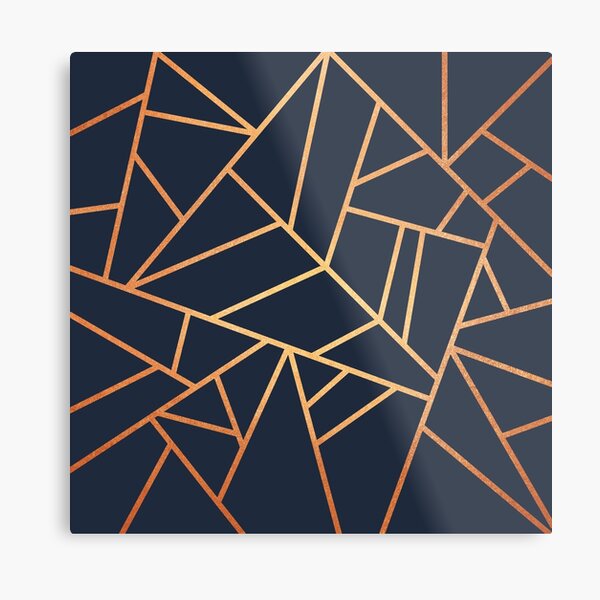 Copper and Midnight Navy Metal Print