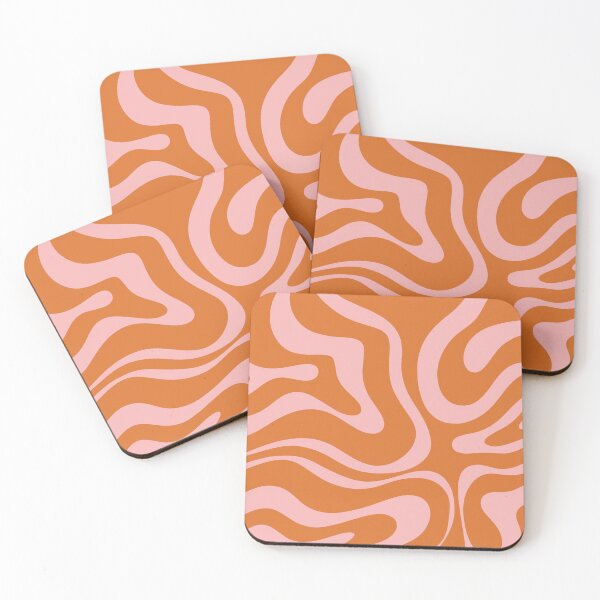 Item preview, Liquid Swirl Retro Abstract Pattern in Orange and Pink designed and sold by kierkegaard.