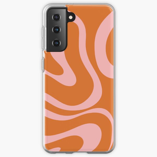 Liquid Swirl Retro Abstract Pattern in Orange and Pink Samsung Galaxy Soft Case