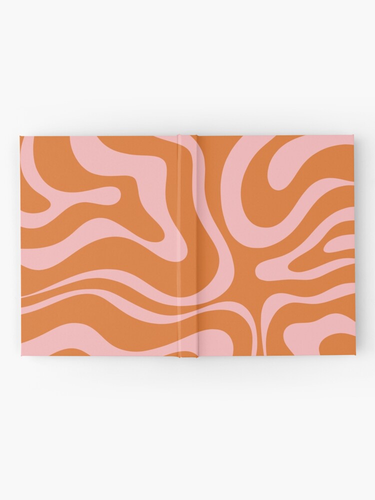 Alternate view of Liquid Swirl Retro Abstract Pattern in Orange and Pink Hardcover Journal