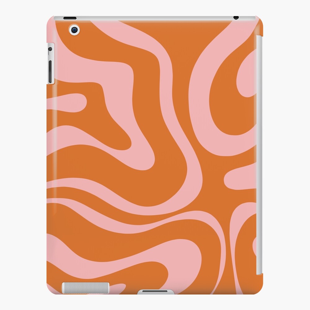 Liquid Swirl Retro Abstract Pattern in Orange and Pink iPad Case & Skin
