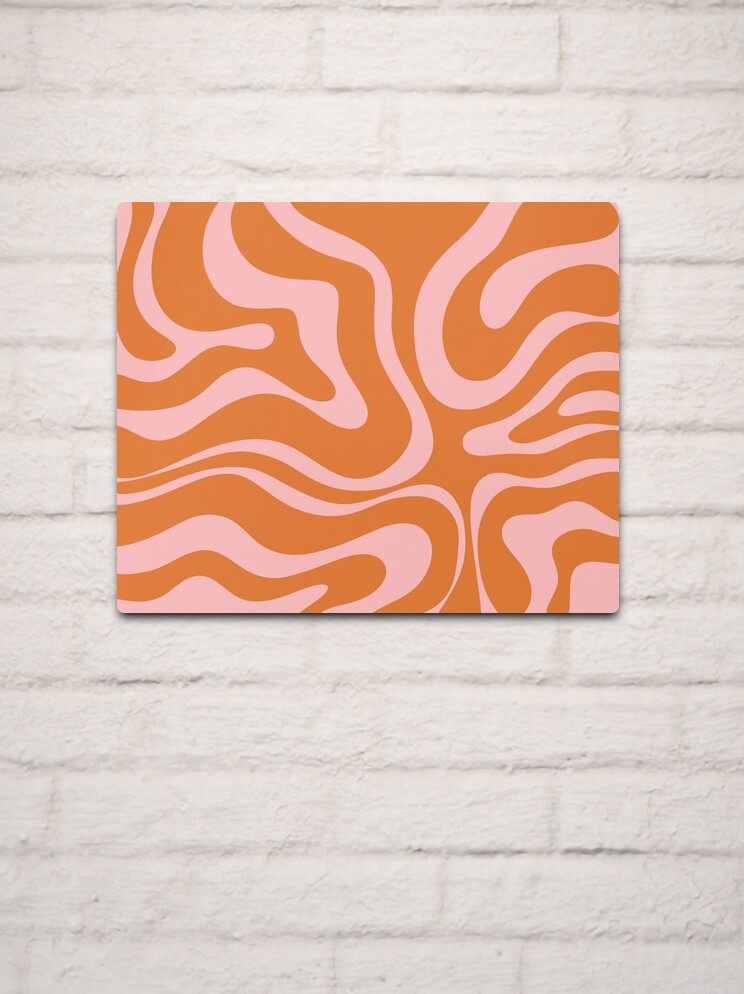 Modern Retro Liquid Swirl Abstract in Pastel Pink Blush | Poster