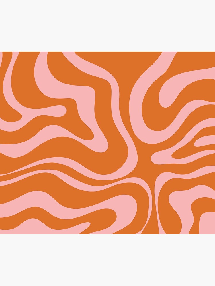 Liquid Swirl Retro Abstract Pattern in Orange and Pink by kierkegaard