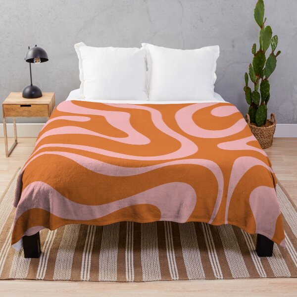 Item preview, Liquid Swirl Retro Abstract Pattern in Orange and Pink designed and sold by kierkegaard.