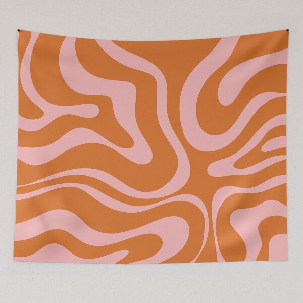 Item preview, Liquid Swirl Retro Abstract Pattern in Orange and Pink designed and sold by kierkegaard.