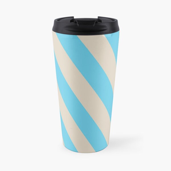 Turquoise and sand stripes pattern Travel Coffee Mug
